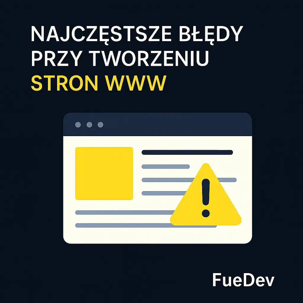 Najczęstsze błędy przy tworzeniu stron www – grafika do artykułu